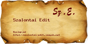 Szalontai Edit névjegykártya